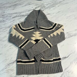 TNA Gray and Cream Zip Up ladies Sweater